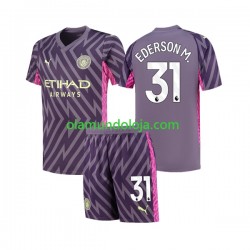 Camisola Manchester City Ederson Moraes 31 Guarda-redes Criança Equipamento Segundo 2023-2024 Manga Curta